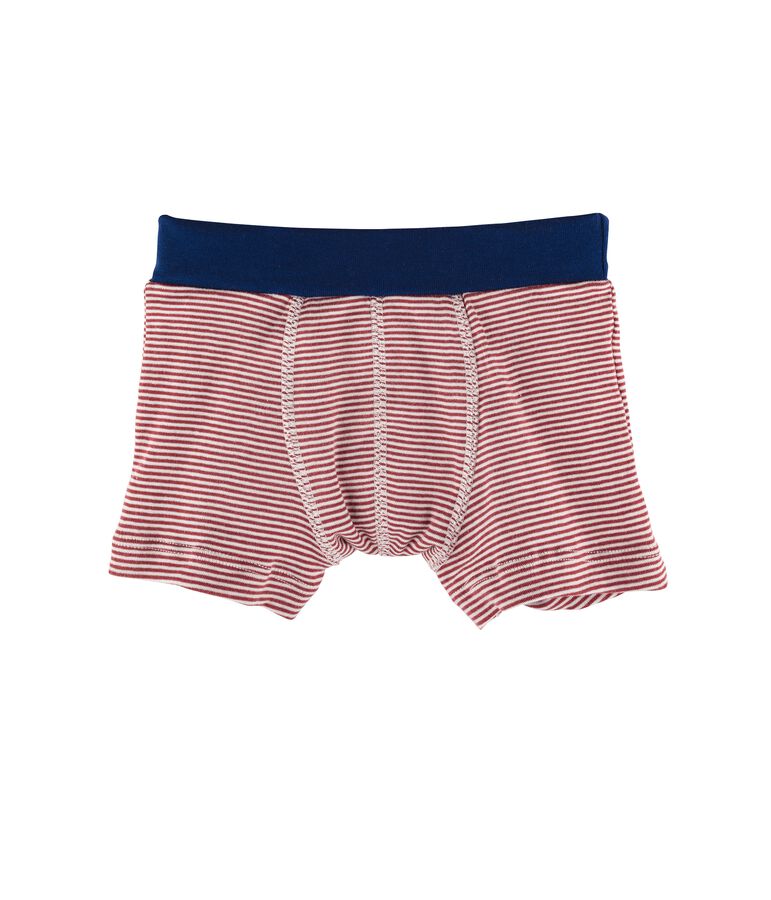 Boxer petit gar&ccedil;on rouge CARMIN/blanc MARSHMALLOW