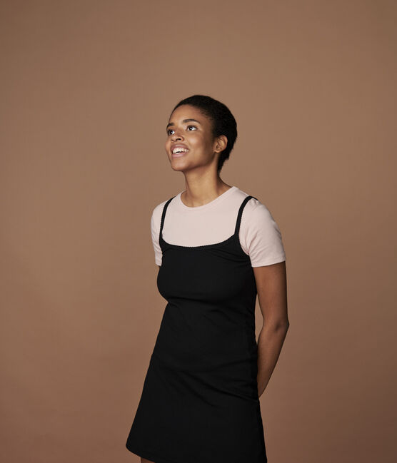Robe à bretelles en coton Femme noir NOIR