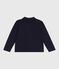 Cardigan enfant en coton uni bleu SMOKING