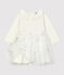 Robe en tricot bébé blanc MARSHMALLOW/gris ARGENT