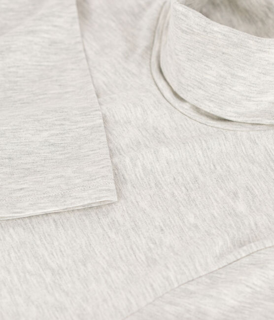 Tee-shirt col roulé L'ICONIQUE chaud Femme gris BELUGA CHINE