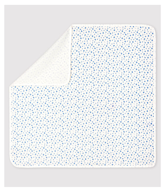 Drap de maternité bébé en coton biologique blanc MARSHMALLOW/bleu COOL