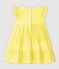 Robe manches courtes en seersucker rayé bébé fille jaune SHINE/blanc MARSHMALLOW