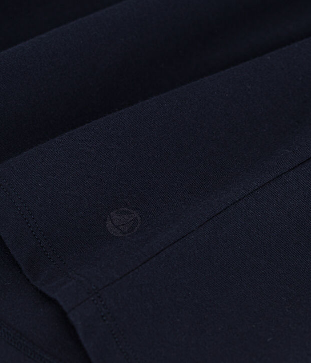 Tee-shirt LE DROIT col V en coton Femme bleu marine