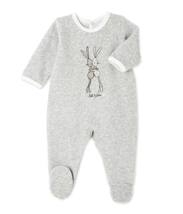 Dors bien b&eacute;b&eacute; mixte en bouclette velours gris