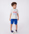 Teeshirt enfant en coton manches courtes imprimé gris BELUGA CHINE