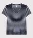 Tee-shirt LE DROIT col V en coton Femme