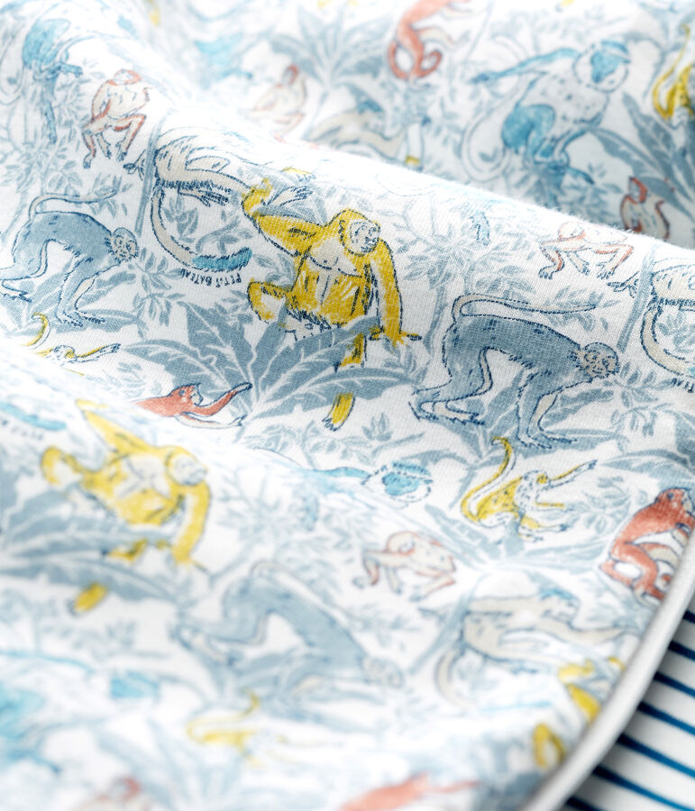 Gigoteuse r&eacute;versible b&eacute;b&eacute; gar&ccedil;on en c&ocirc;te blanc MARSHMALLOW/bleu CONTES