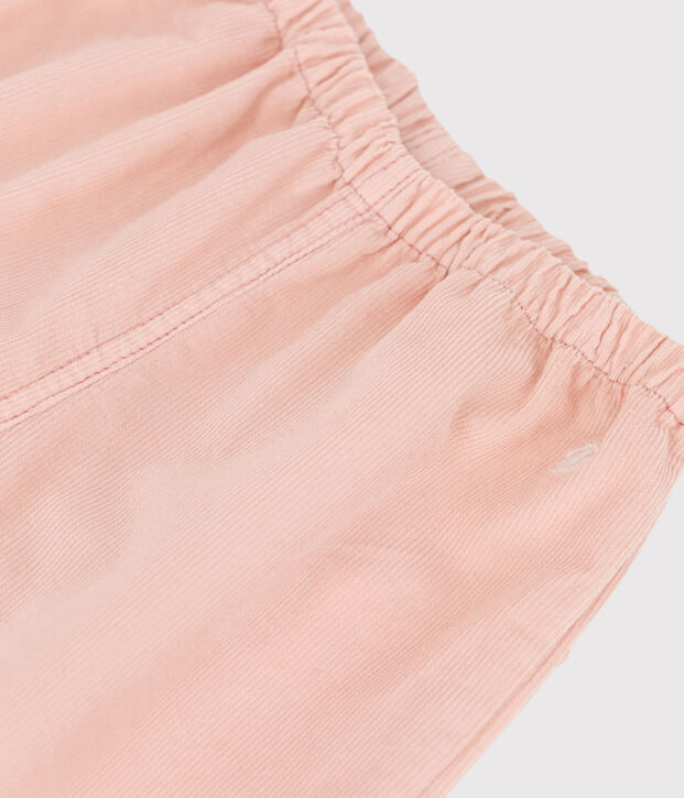 Pantalon b&eacute;b&eacute; en velours fin rose