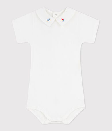 Body b&eacute;b&eacute; en coton &agrave; col brod&eacute;, uni