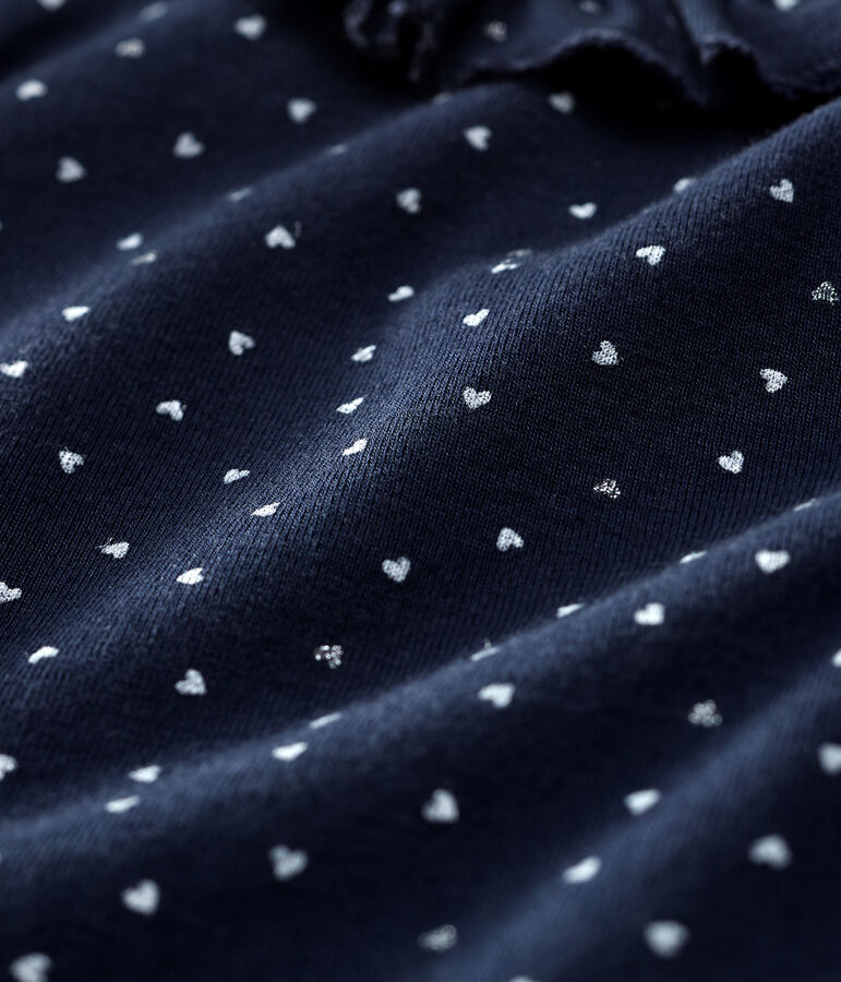 Body manches longues b&eacute;b&eacute; fille bleu SMOKING/blanc MULTICO