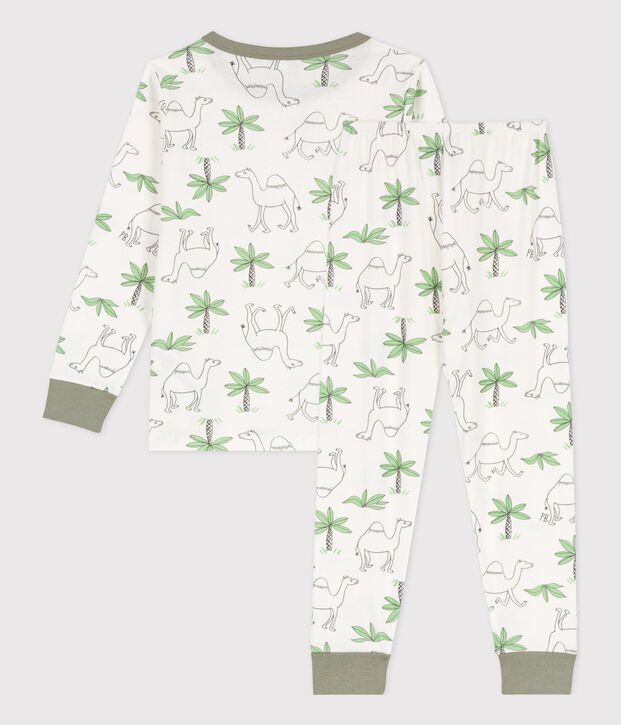Pyjama dromadaires en coton enfant blanc/multicouleur