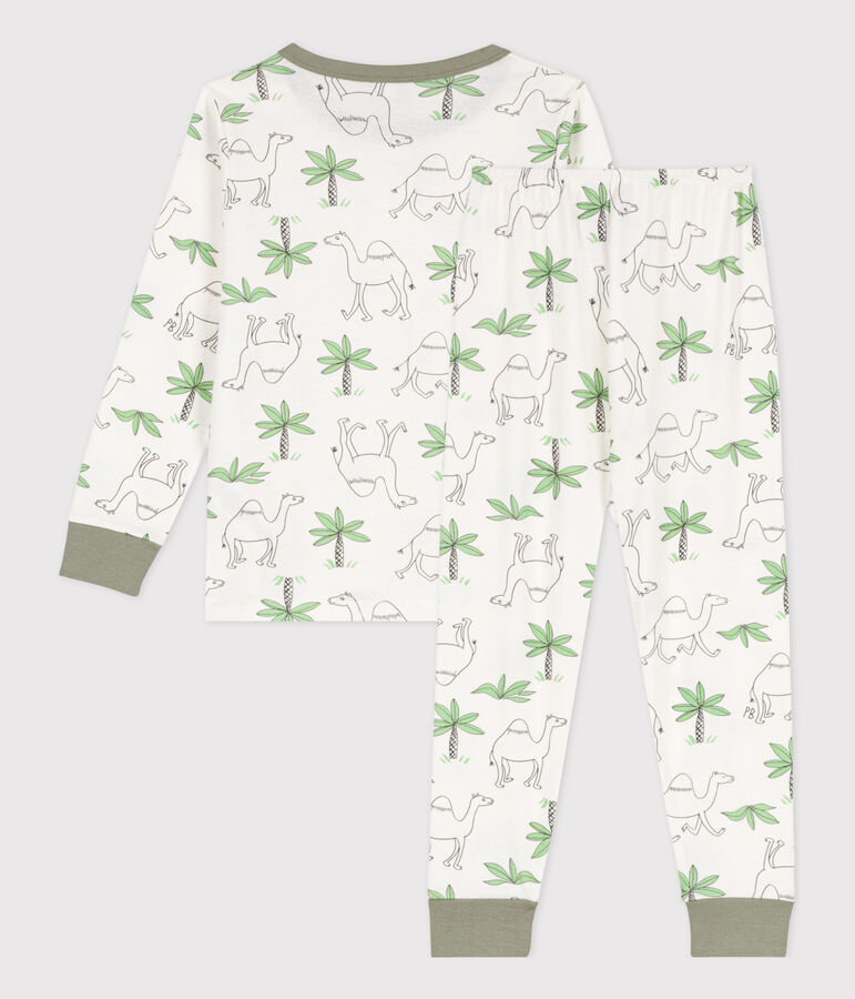 Pyjama dromadaires en coton enfant blanc MARSHMALLOW/blanc MULTICO