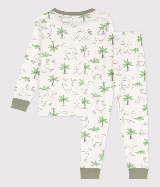 Pyjama dromadaires en coton enfant blanc MARSHMALLOW/blanc MULTICO