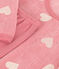 Chemise de nuit en velours imprimé cœurs enfant rose ROSEWOOD/ MARSHMALLOW