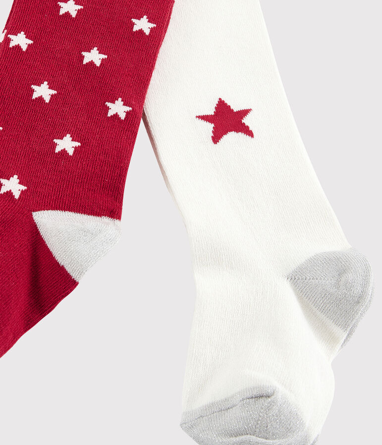 Lot de 2 paires de collants enfant fille multicouleur