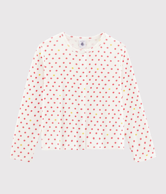 Cardigan enfant fille blanc MARSHMALLOW/blanc MULTICO