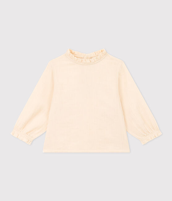 Blouse manches longues en gaze de coton bébé écru AVALANCHE