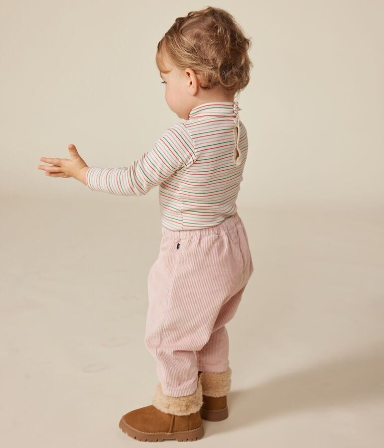 Body manches longues col roul&eacute; en coton b&eacute;b&eacute; blanc AVALANCHE/ MULTICO