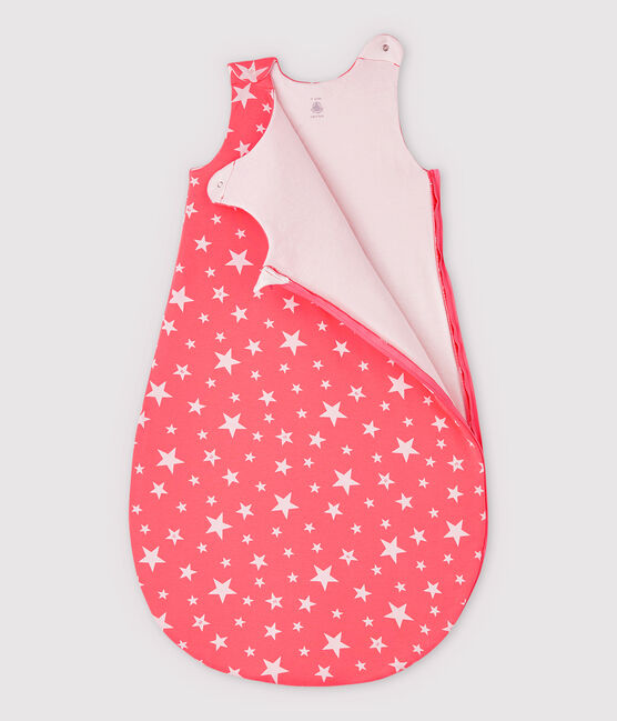 Gigoteuse à étoiles bébé en coton rose PEACHY/blanc MARSHMALLOW