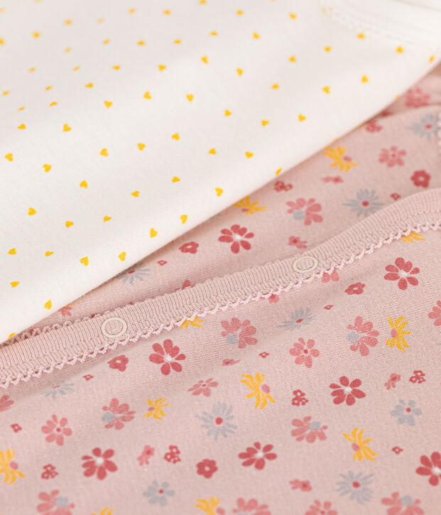 Lot de 2 combinaison courte en coton b&eacute;b&eacute; multicouleur