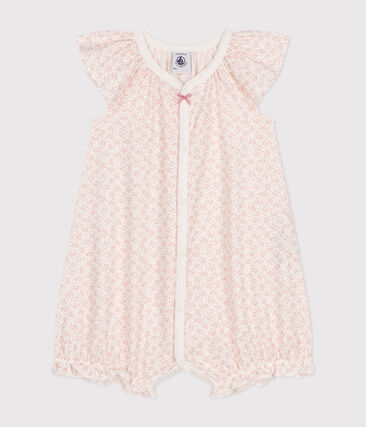 Combinaison courte imprimé fleurs en coton bébé