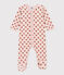 Pyjama fleurs en velours rose SALINE/blanc MULTICO