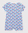 Combinaison courte bébé en coton fleuri blanc MARSHMALLOW/blanc MULTICO