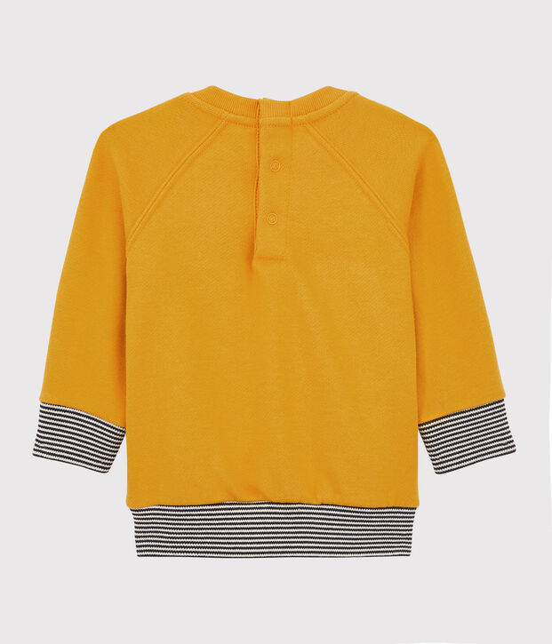 Sweatshirt en molleton b&eacute;b&eacute;. jaune