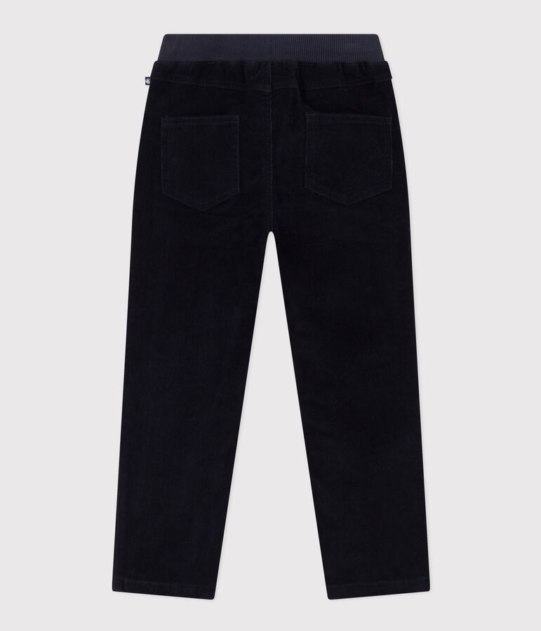 Pantalon droit en velours moyen enfant fille / gar&ccedil;on bleu