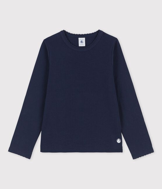 Tee-shirt à manches longues enfant fille / garçon bleu SMOKING