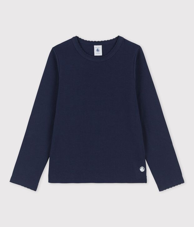 Tee-shirt &agrave; manches longues enfant fille / gar&ccedil;on bleu