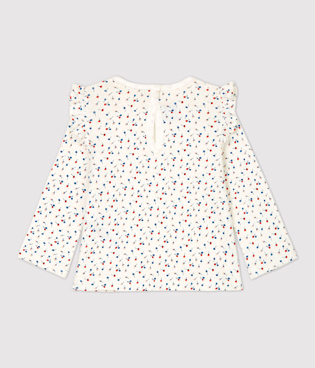 Blouse en coton b&eacute;b&eacute;. blanc/multicouleur