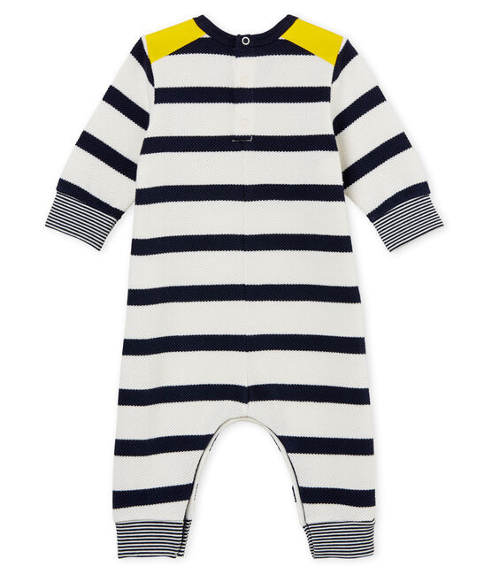 Combinaison longue rayure marinière bebe garcon blanc MARSHMALLOW/bleu SMOKING