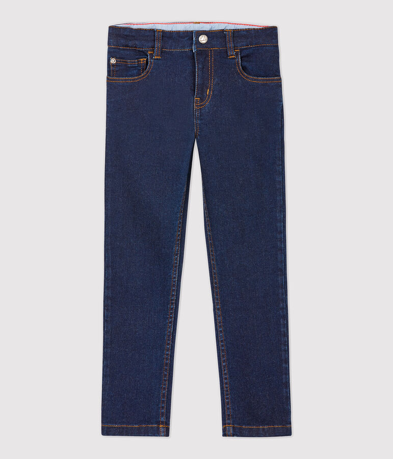 Pantalon slim en denim enfant gar&ccedil;on bleu DENIM BLEU FONCE