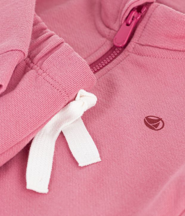 Ensemble sweatshirt et pantalon b&eacute;b&eacute; en coton uni rose