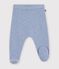 Pantalon b&eacute;b&eacute; en tricot laine et coton uni bleu clair