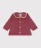 Blouse b&eacute;b&eacute; en velours manches longues unie rose