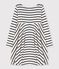 Robe manches longues enfant fille beige COQUILLE/bleu SMOKING CN