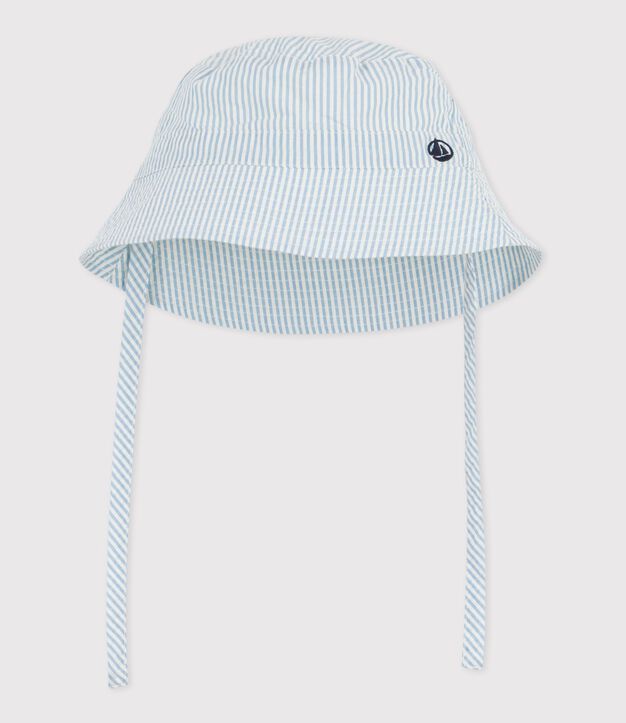 Bob b&eacute;b&eacute; en seersucker &agrave; nouer bleu/blanc