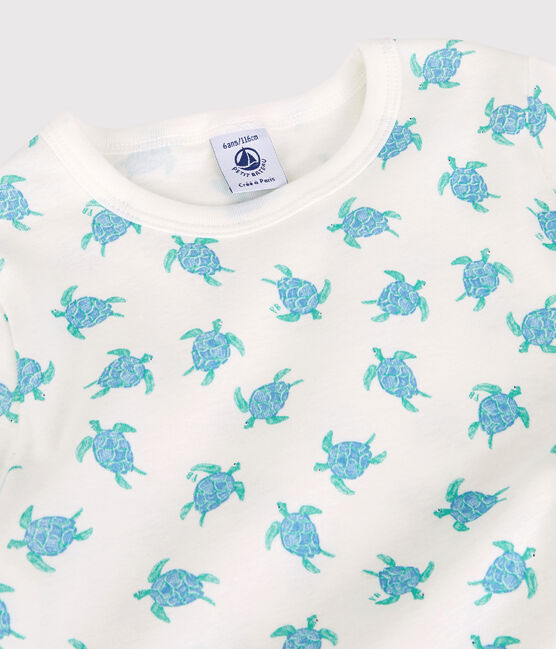 Pyjacourt petite fille-petit garçon en coton blanc MARSHMALLOW/blanc MULTICO