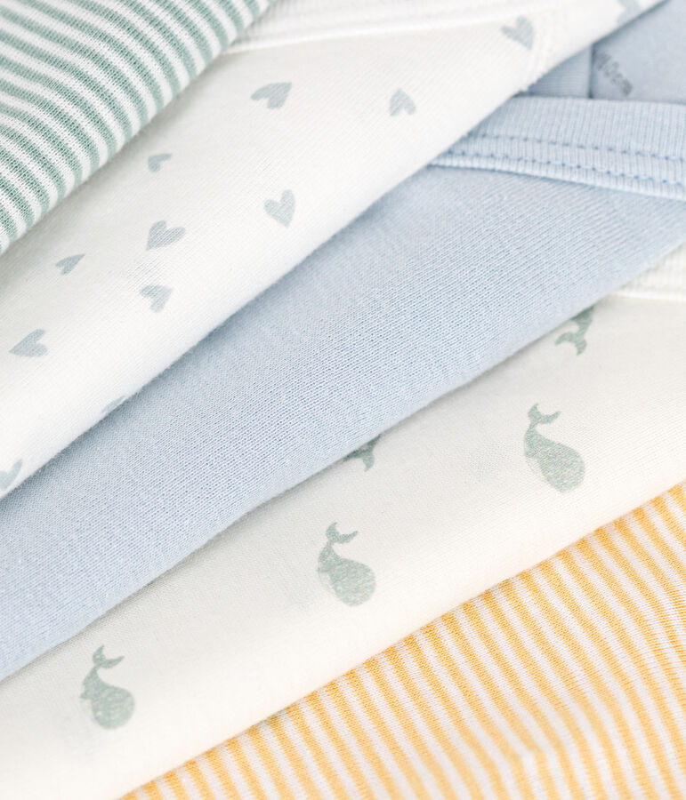 Lot de 5 bodies crois&eacute;s manches longues en coton b&eacute;b&eacute; variante 1