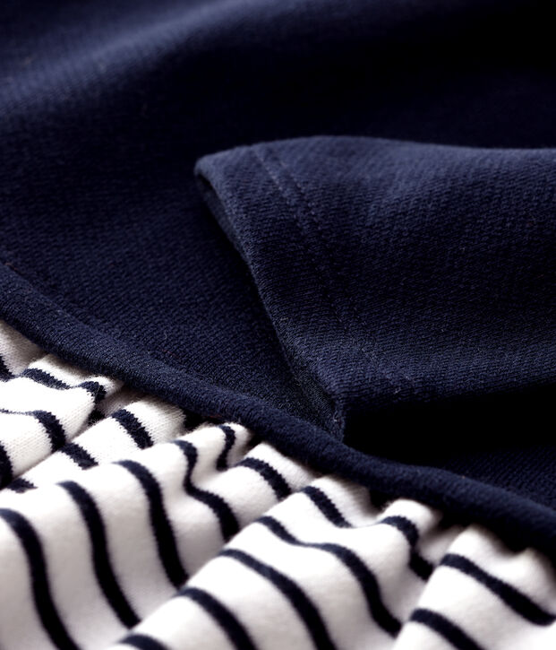 Robe molleton b&eacute;b&eacute;. blanc/bleu