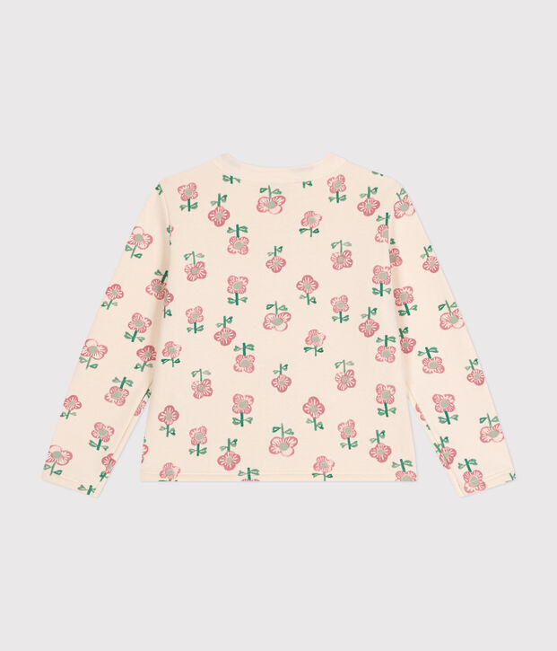 Cardigan en molleton enfant fille &eacute;cru/multicouleur