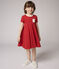 Robe manches courtes en jersey enfant fille rouge TERKUIT
