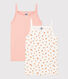 Lot de 2 chemises à bretelles orangettes en coton petite fille