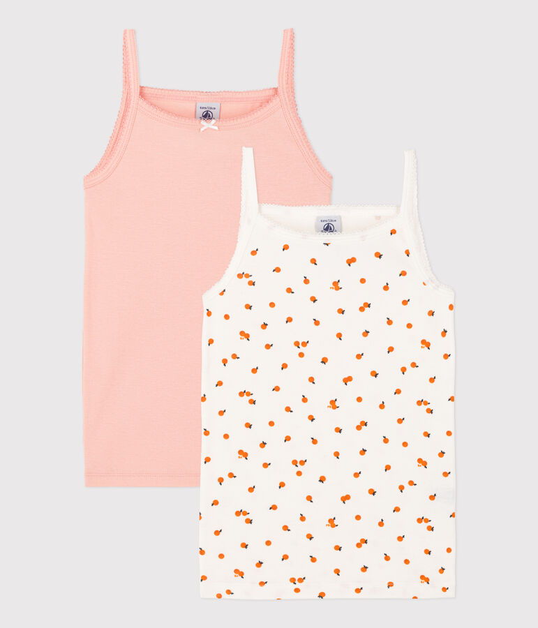 Lot de 2 chemises &agrave; bretelles orangettes en coton petite fille variante 1