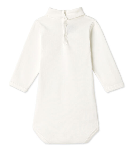 Body bébé à col roulé blanc Lait
