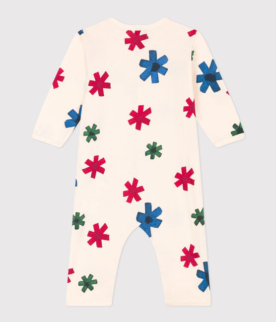 Pyjama bébé sans pieds happy family en coton blanc AVALANCHE/ MULTICO
