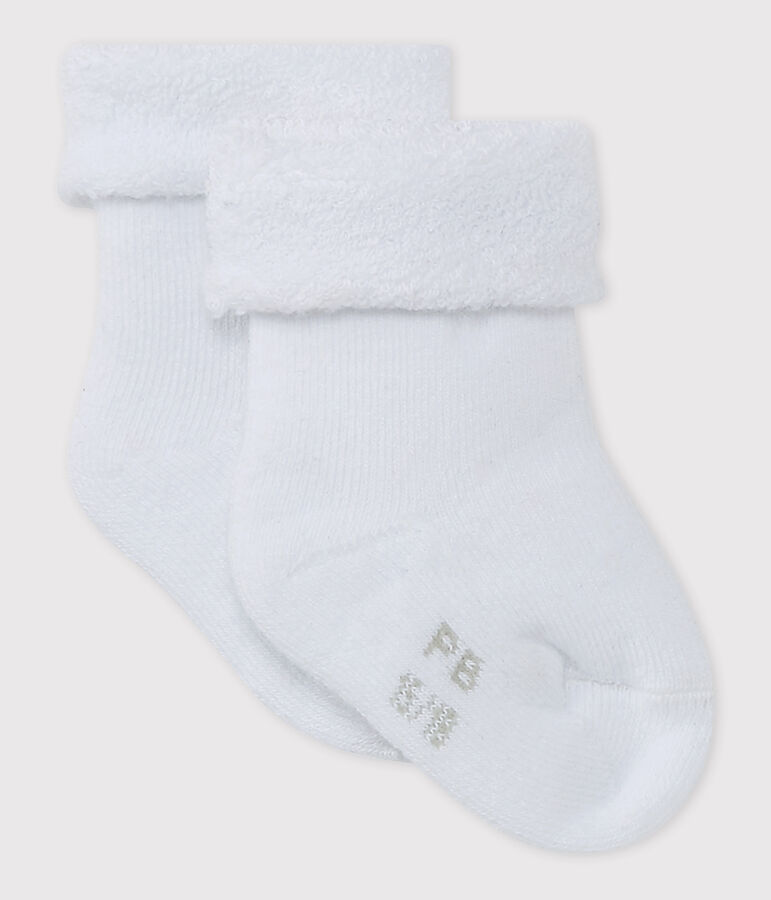 Chaussettes blanches b&eacute;b&eacute; en &eacute;ponge blanc